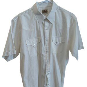 Ely Cattlemen Since 1878 - Vintage Short Sleeved Men's Button Down w snaps sz 17